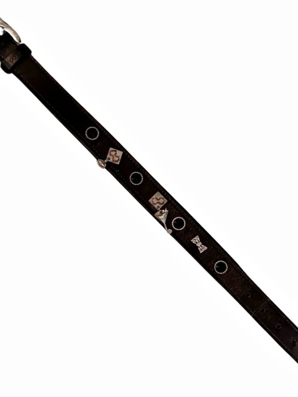 Concha Wine & Martini Studded Black Dog Collar